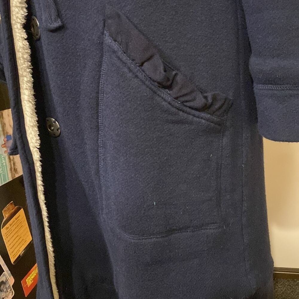 ANTHROPOLOGIE Saturday Sunday navy shawl collar teddy Sherpa‎ lined overcoat - Picture 3 of 7